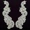 1 Pair Beaded & Corded Floral Lace Applique 11" x 3" Each Side